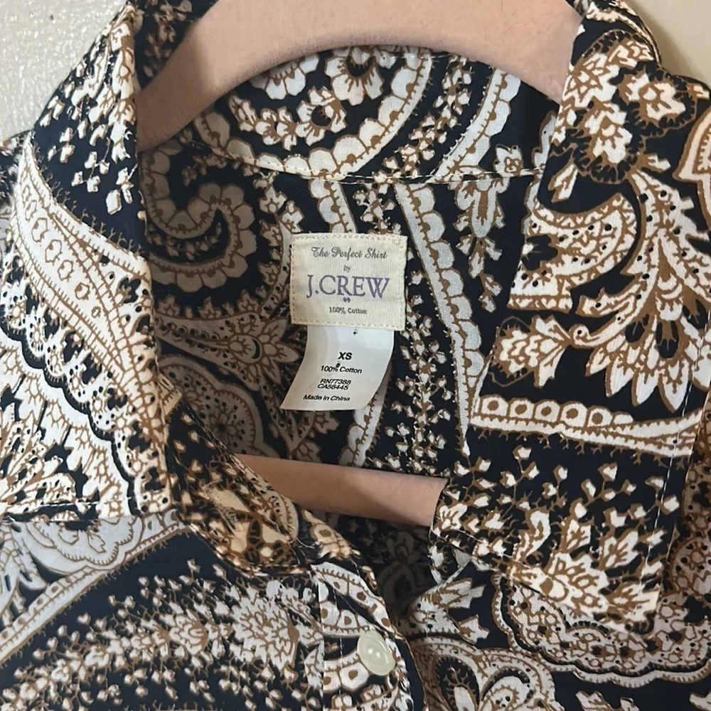 J Crew‎ Perfect Shirt Paisley Print | XS